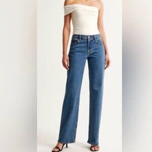 Abercrombie & Fitch The 90s Baggy Low Rise Jeans Women Size 24 Button Fly Denim
